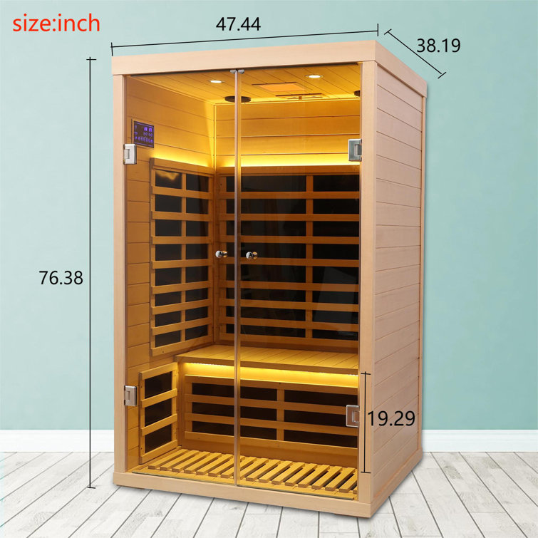 KISRAIS 2 Person Indoor Bluetooth Compatible FAR Infrared Sauna